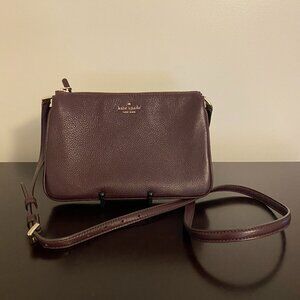 Kate Spade Burgundy Leather Triple Compartment Crossbody